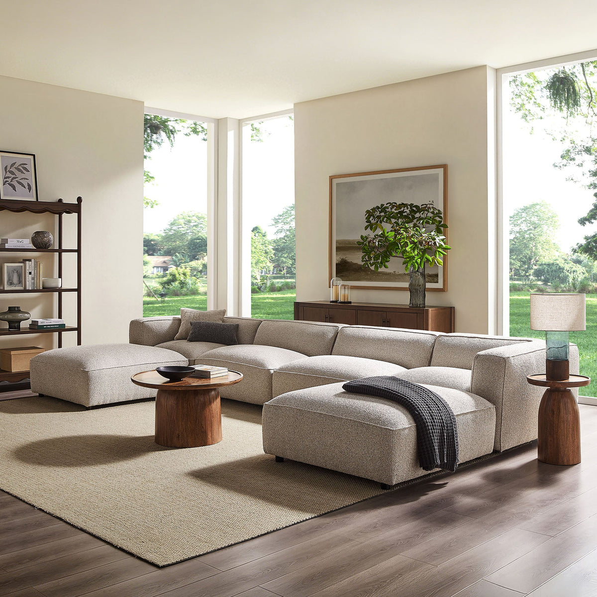 Auren 6 Piece Lattice Bouclé Upholstered Modular Sectional by Modway, photo 23 of 24