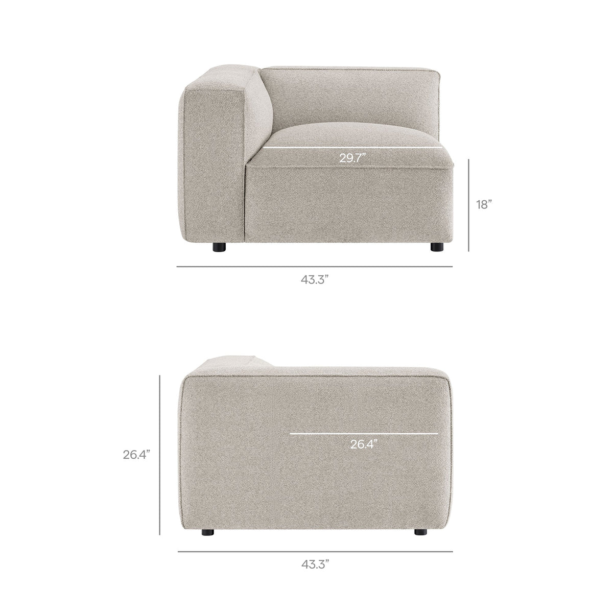 Auren 6 Piece Lattice Bouclé Upholstered Modular Sectional by Modway, photo 22 of 24