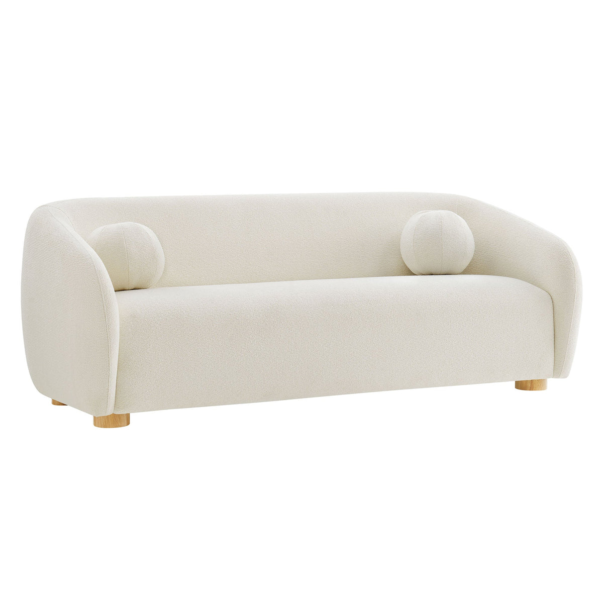 Holland 85" Chenille Fabric Sofa by Modway - Cream / Mustard / Pine