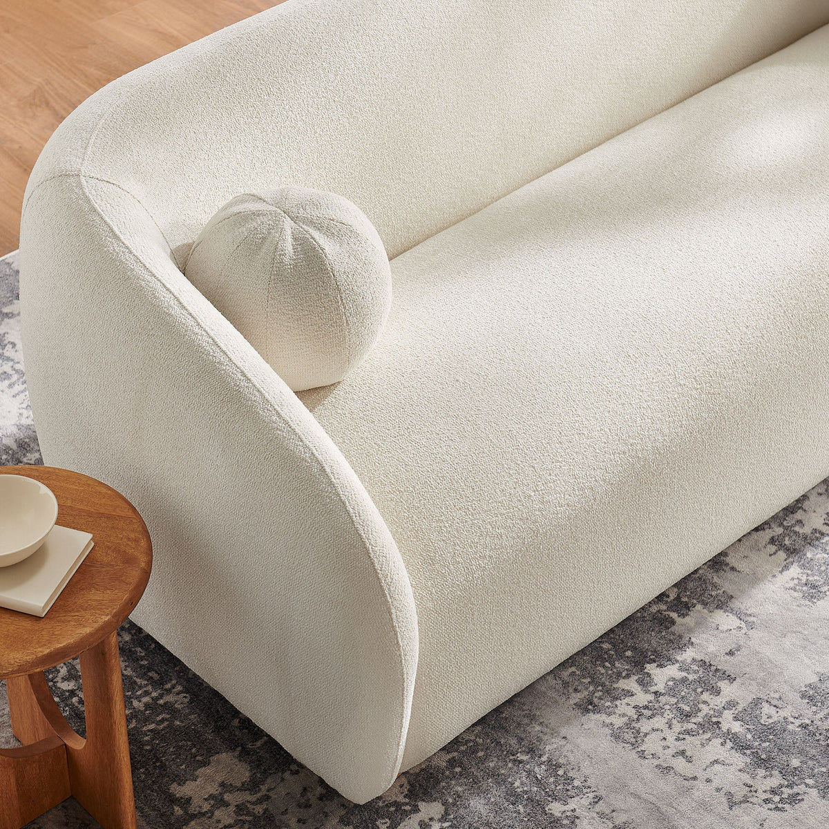 Holland 85" Chenille Fabric Sofa by Modway - Cream / Mustard / Pine, photo 10 of 30