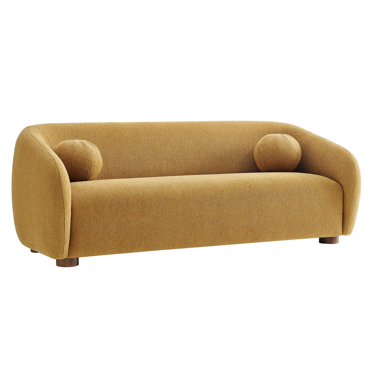 Holland 85" Chenille Fabric Sofa by Modway - Cream / Mustard / Pine, photo 11 of 30