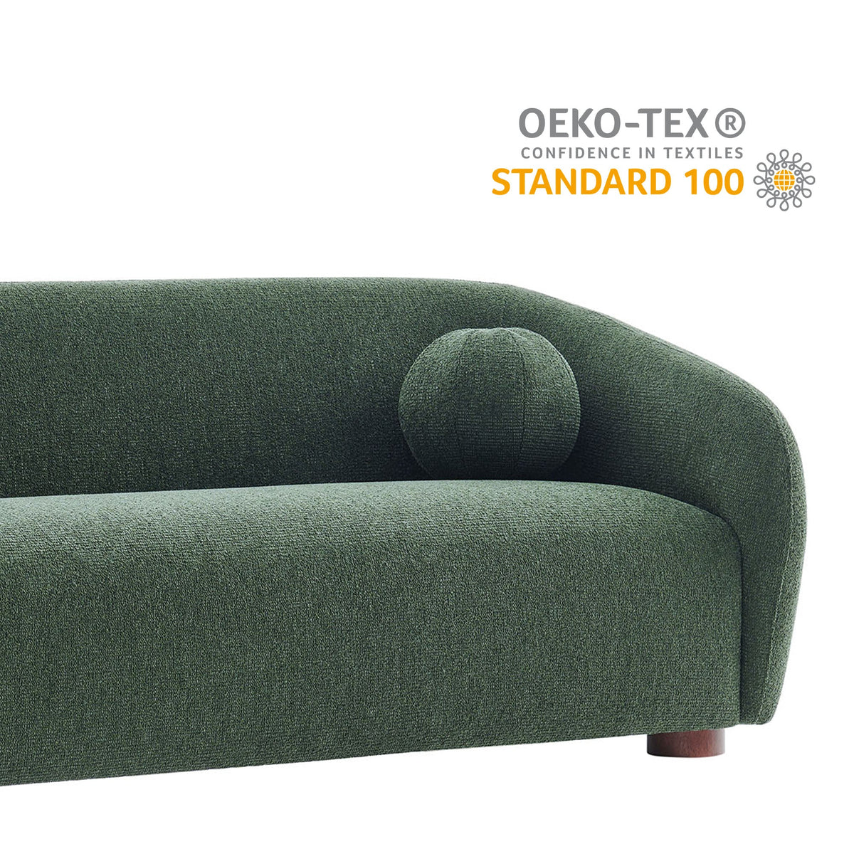 Holland 85" Chenille Fabric Sofa by Modway - Cream / Mustard / Pine, photo 23 of 30