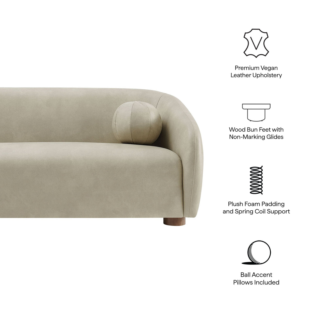 Holland 85" Vegan Leather Sofa by Modway, photo 2 of 27