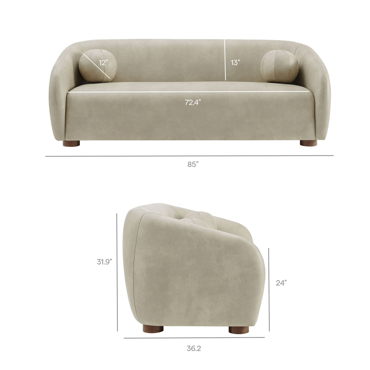 Holland 85" Vegan Leather Sofa by Modway, photo 3 of 27