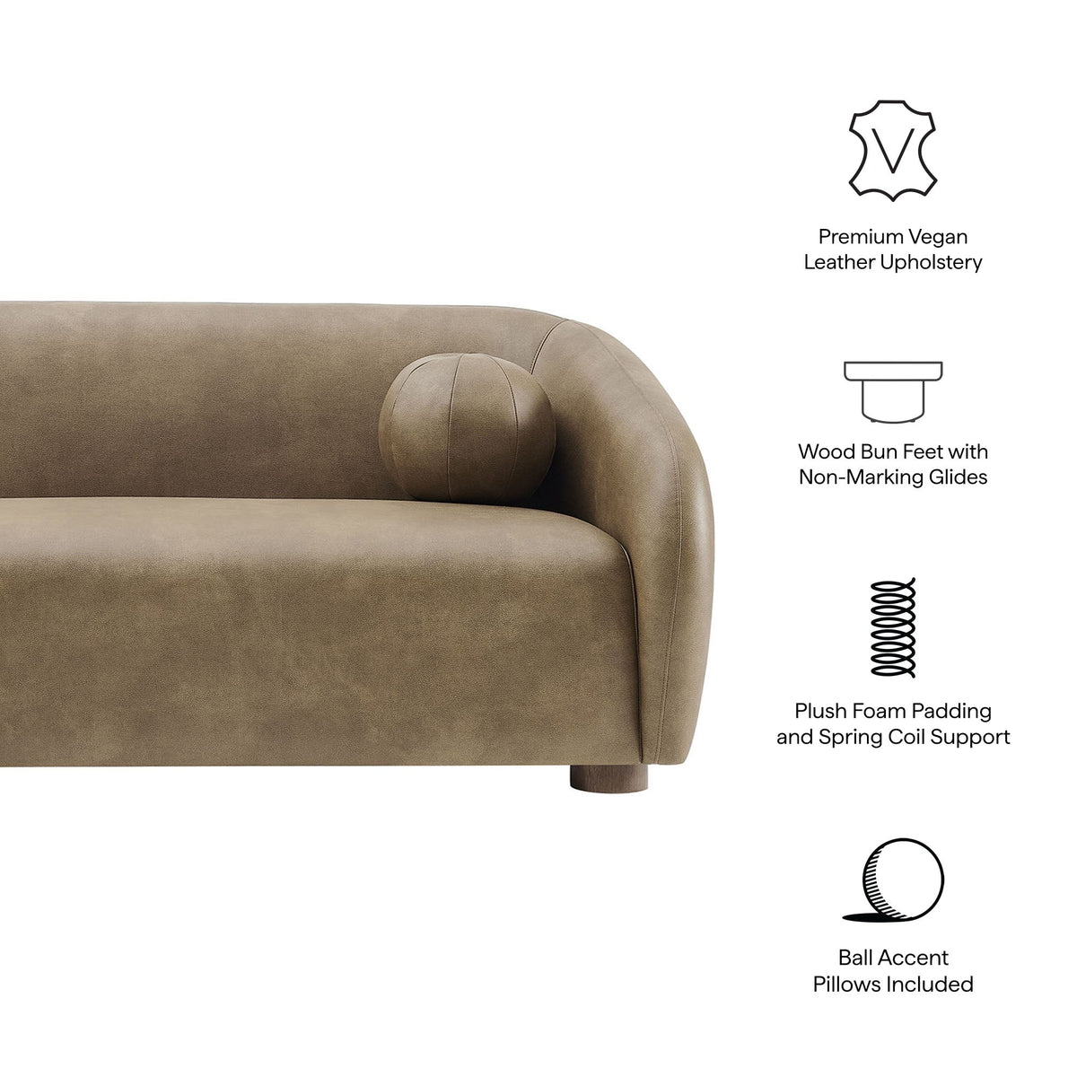 Holland 85" Vegan Leather Sofa by Modway, photo 11 of 27