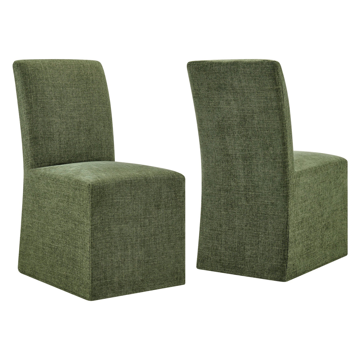 Aster Slub Weave Fabric Slipcovered Dining Chairs Set of 2 by Modway, photo 23 of 41