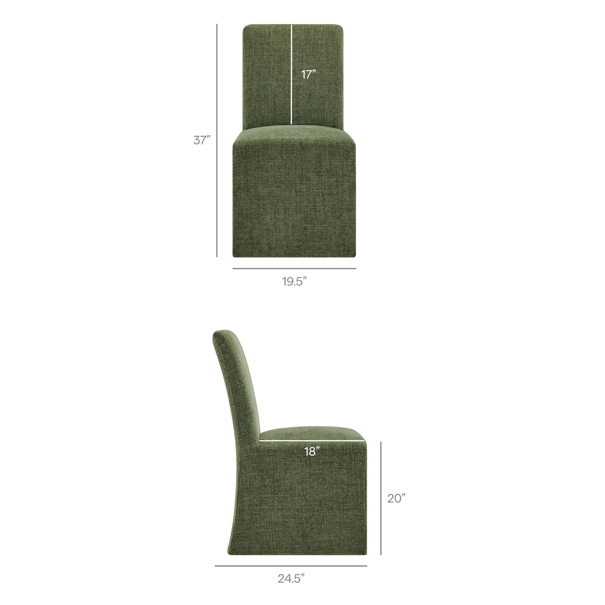 Aster Slub Weave Fabric Slipcovered Dining Chairs Set of 2 by Modway, photo 25 of 41