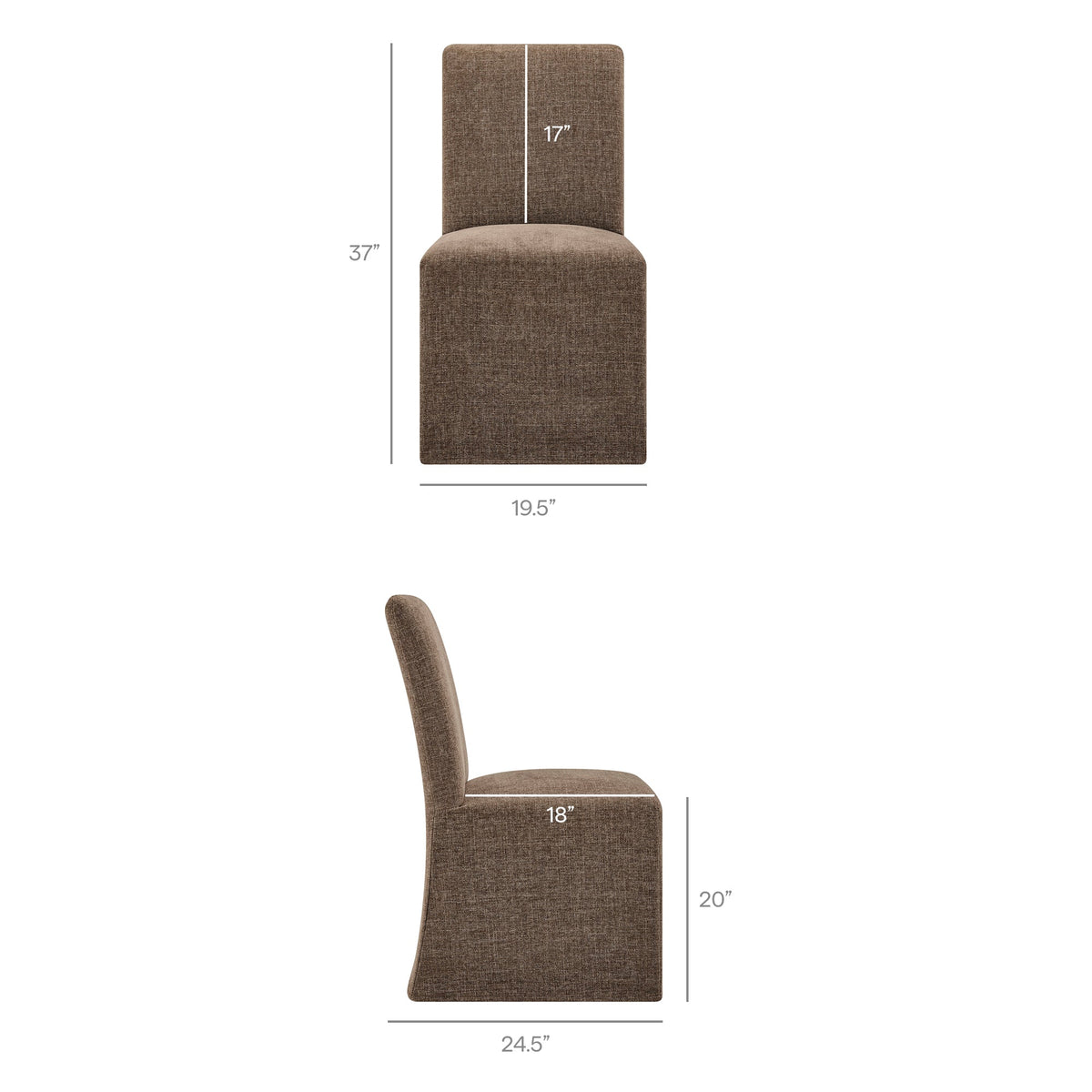 Aster Slub Weave Fabric Slipcovered Dining Chairs Set of 2 by Modway, photo 36 of 41