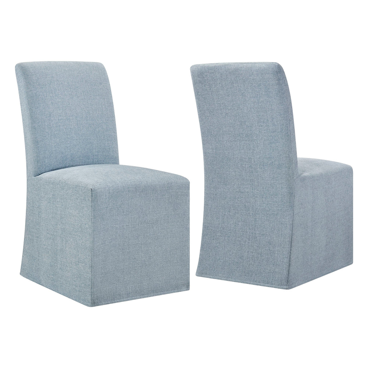 Aster Slub Weave Fabric Slipcovered Dining Chairs Set of 2 by Modway, photo 41 of 41