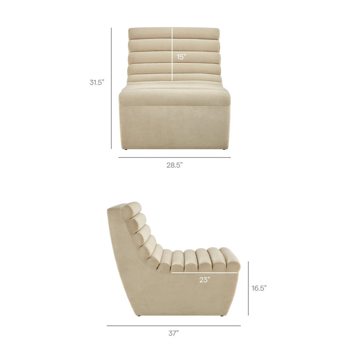 Corbin Performance Fleece Armless Accent Chair by Modway, photo 3 of 18