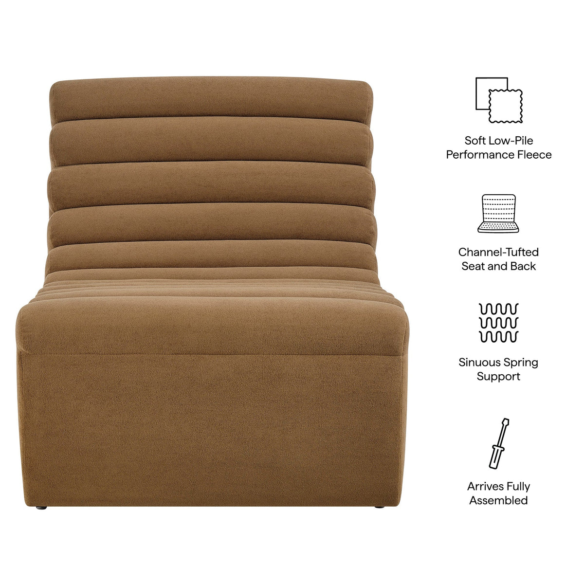 Corbin Performance Fleece Armless Accent Chair by Modway, photo 11 of 18