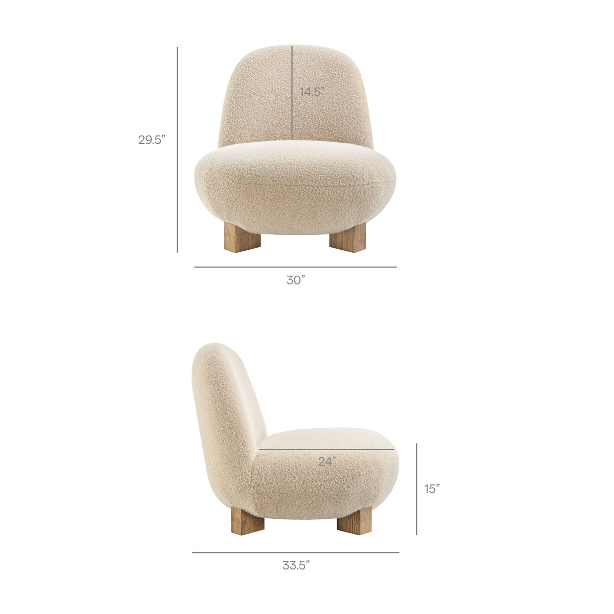 Norwood Faux Mohair Bean Shaped Accent Chair by Modway, photo 3 of 27