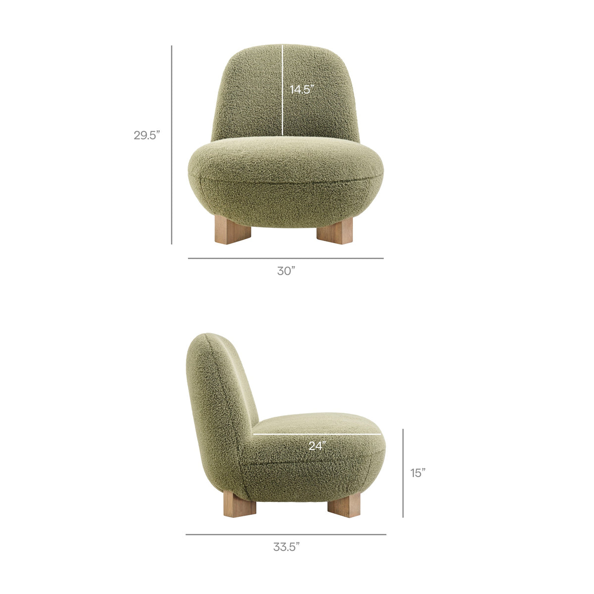 Norwood Faux Mohair Bean Shaped Accent Chair by Modway, photo 12 of 27
