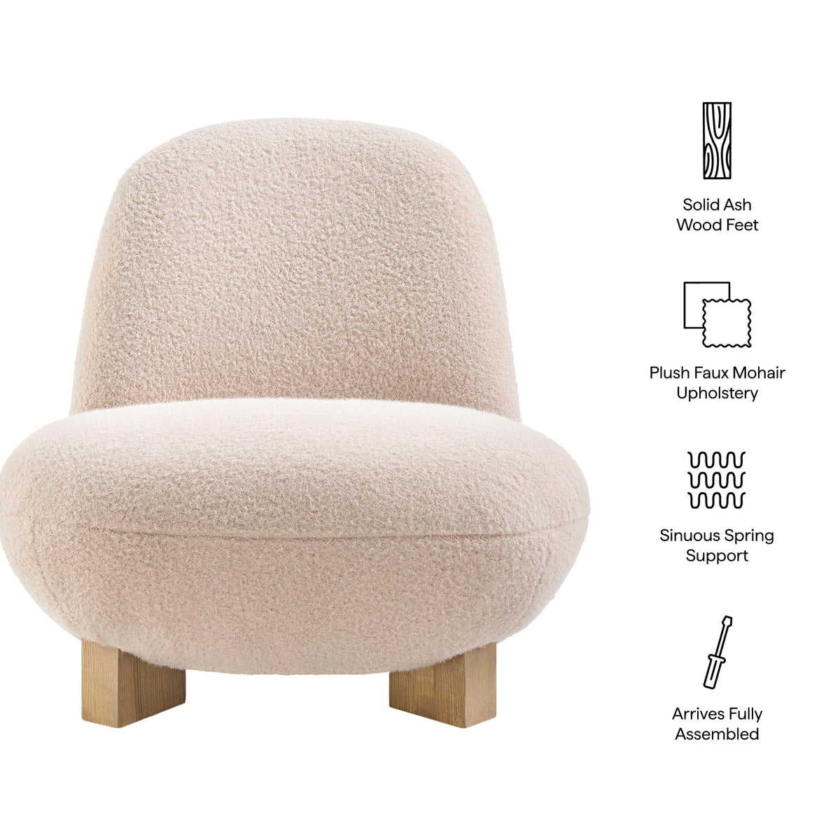 Norwood Faux Mohair Bean Shaped Accent Chair by Modway, photo 20 of 27