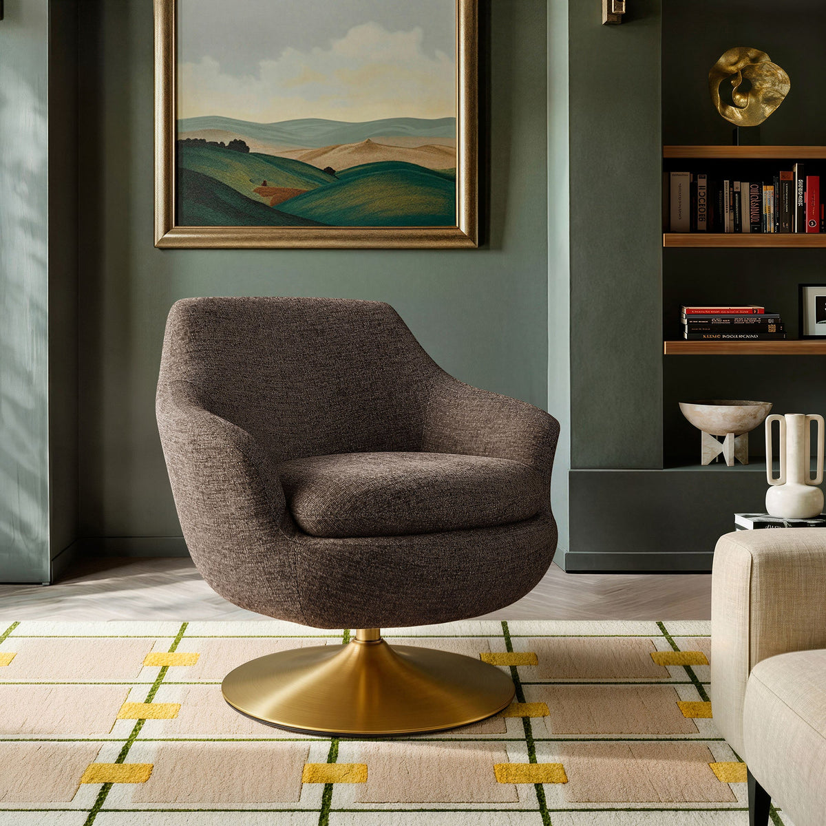 Quimby Melange Chenille Swivel Accent Chair by Modway, photo 8 of 27