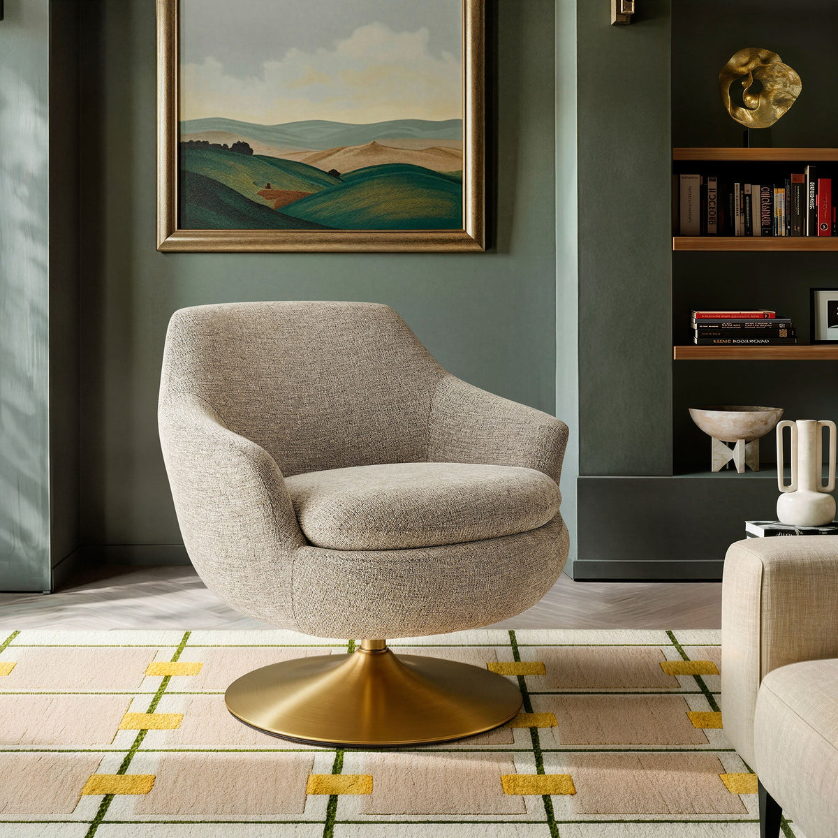 Quimby Melange Chenille Swivel Accent Chair by Modway, photo 17 of 27