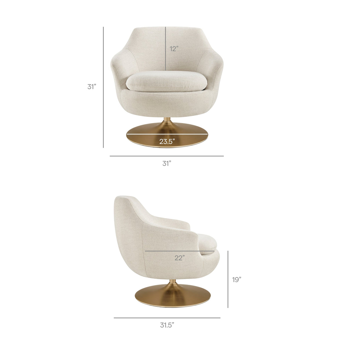 Quimby Melange Chenille Swivel Accent Chair by Modway, photo 21 of 27