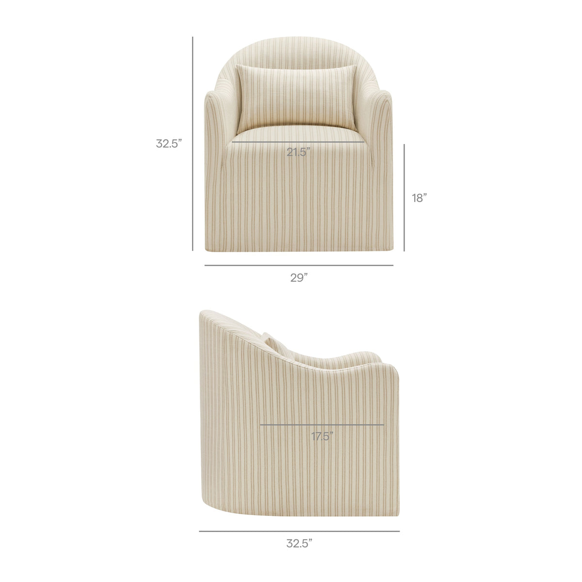 Bardot Striped Accent Chair by Modway, photo 3 of 18