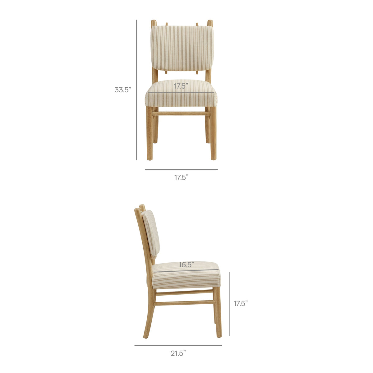 Mauden Striped Dining Side Chairs Set of 2 by Modway, photo 3 of 20