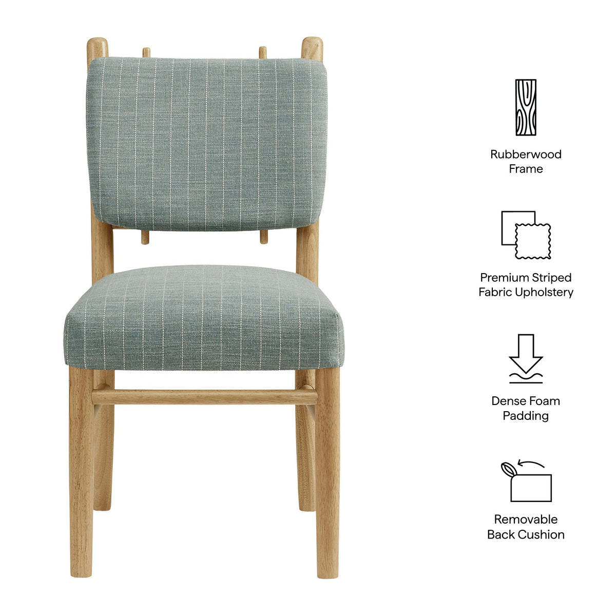 Mauden Striped Dining Side Chairs Set of 2 by Modway, photo 12 of 20