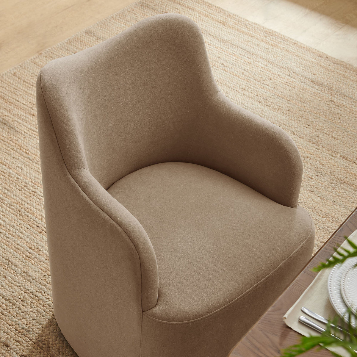 Cordelle Linen Blend Swivel Dining Chair by Modway, photo 9 of 40