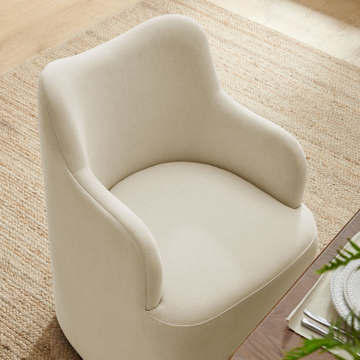 Cordelle Linen Blend Swivel Dining Chair by Modway, photo 18 of 40