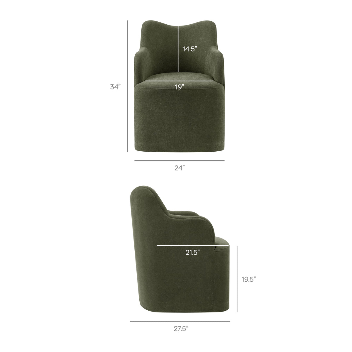 Cordelle Linen Blend Swivel Dining Chair by Modway, photo 21 of 40