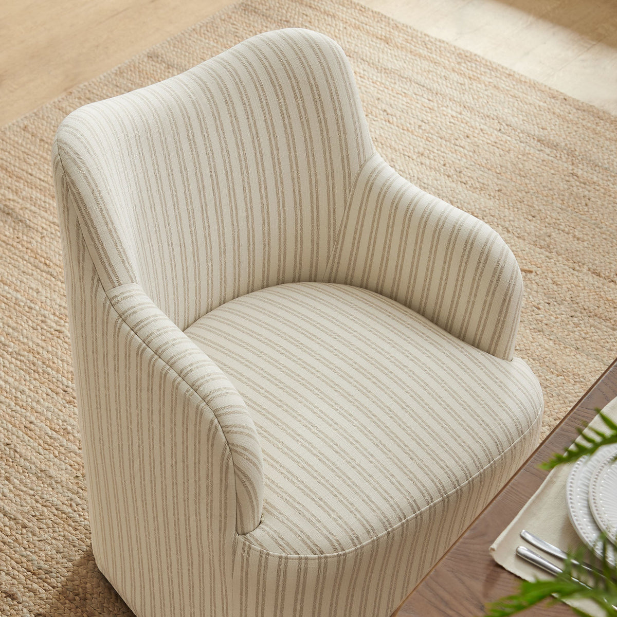 Cordelle Linen Blend Swivel Dining Chair by Modway, photo 36 of 40