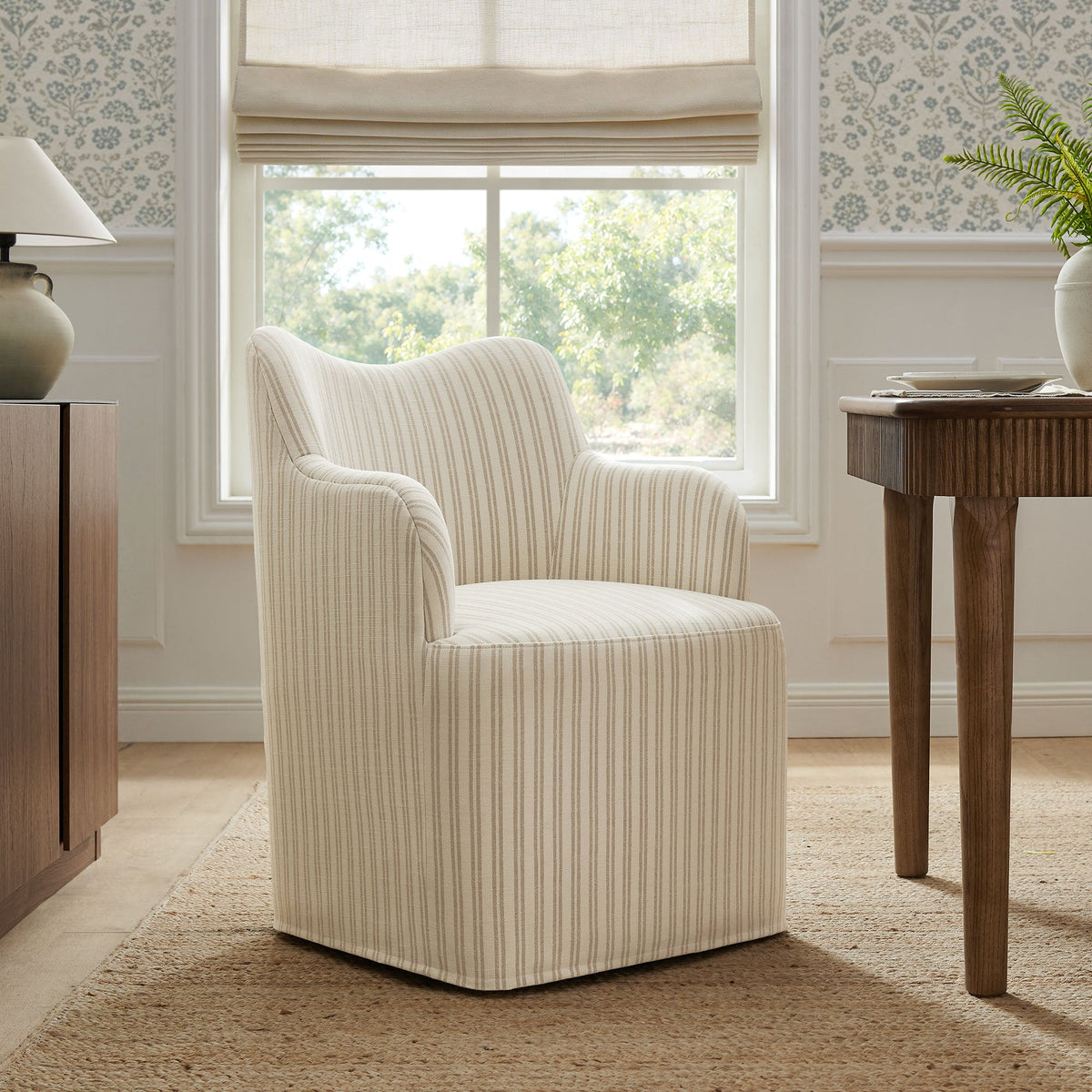Cordelle Linen Blend Swivel Dining Chair by Modway, photo 35 of 40