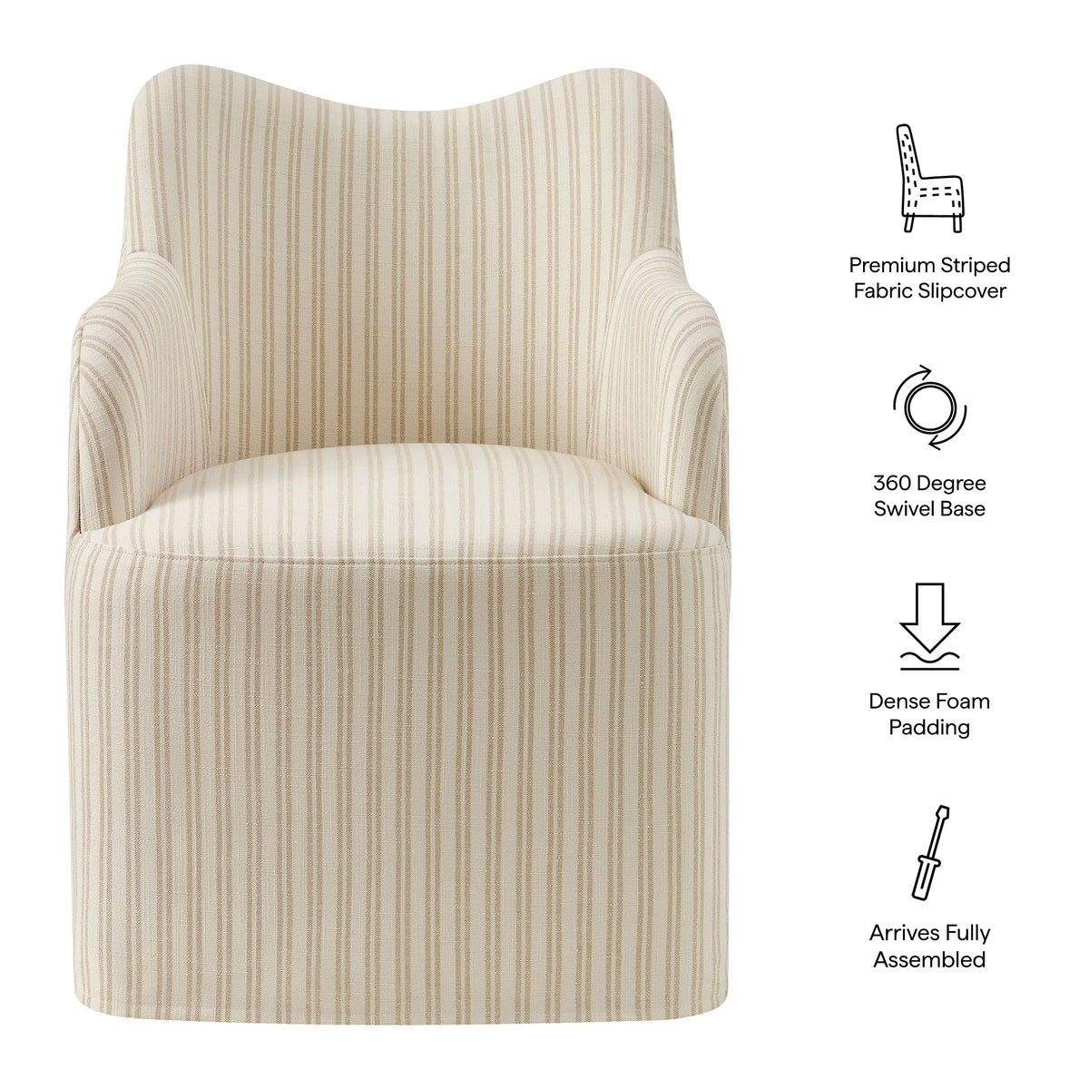 Cordelle Linen Blend Swivel Dining Chair by Modway, photo 29 of 40