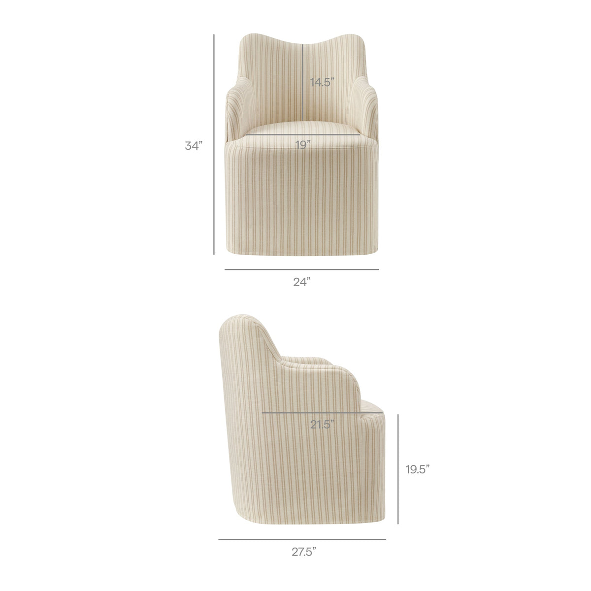 Cordelle Linen Blend Swivel Dining Chair by Modway, photo 30 of 40