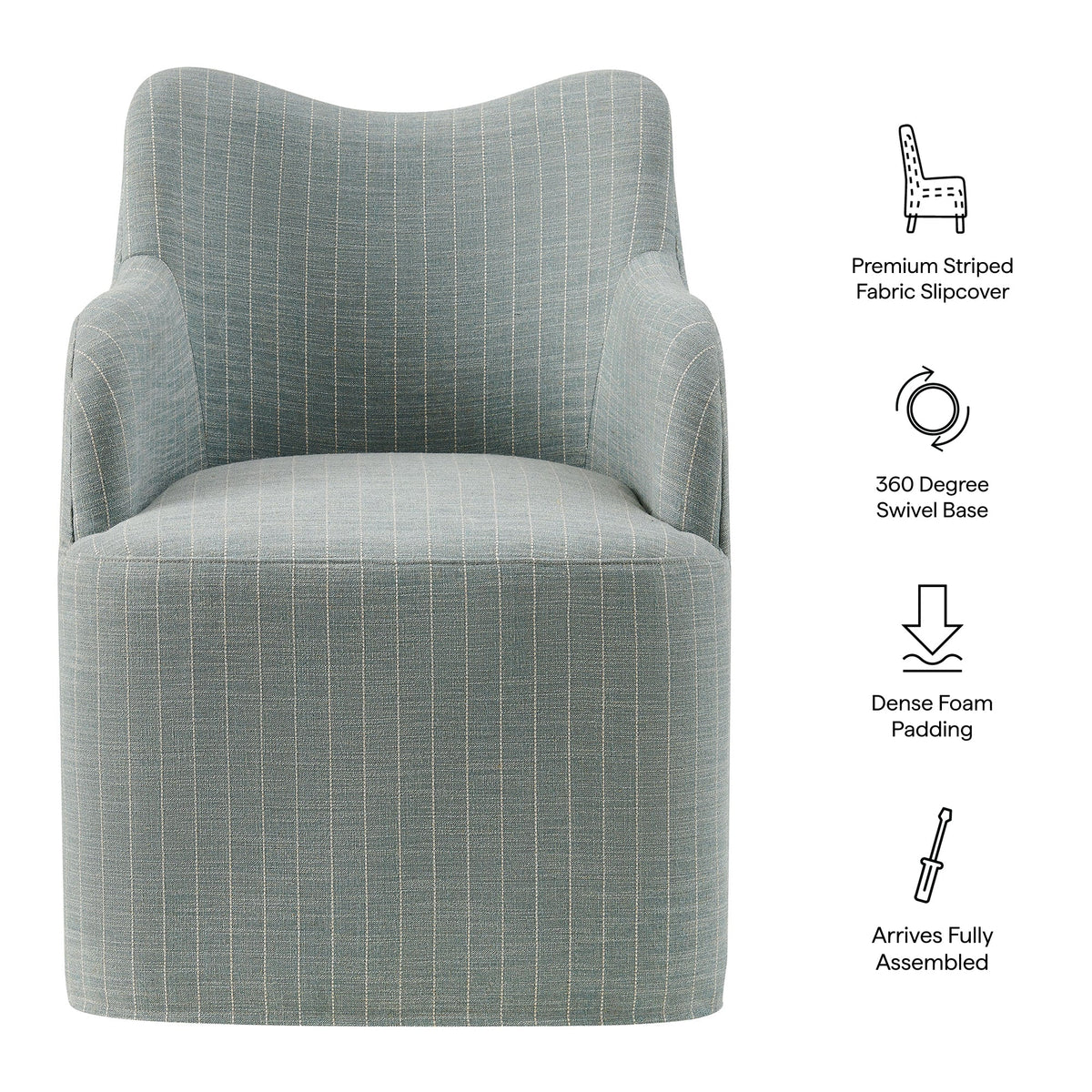 Cordelle Linen Blend Swivel Dining Chair by Modway, photo 38 of 40