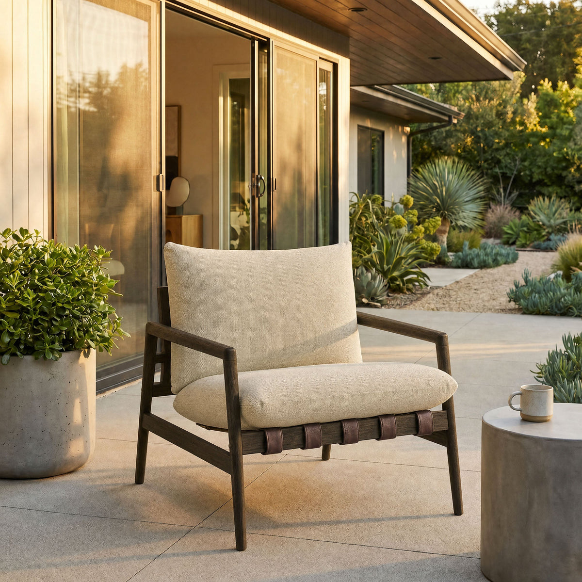 Nomi Outdoor Patio Teak Wood Sling Chair by Modway, photo 9 of 36