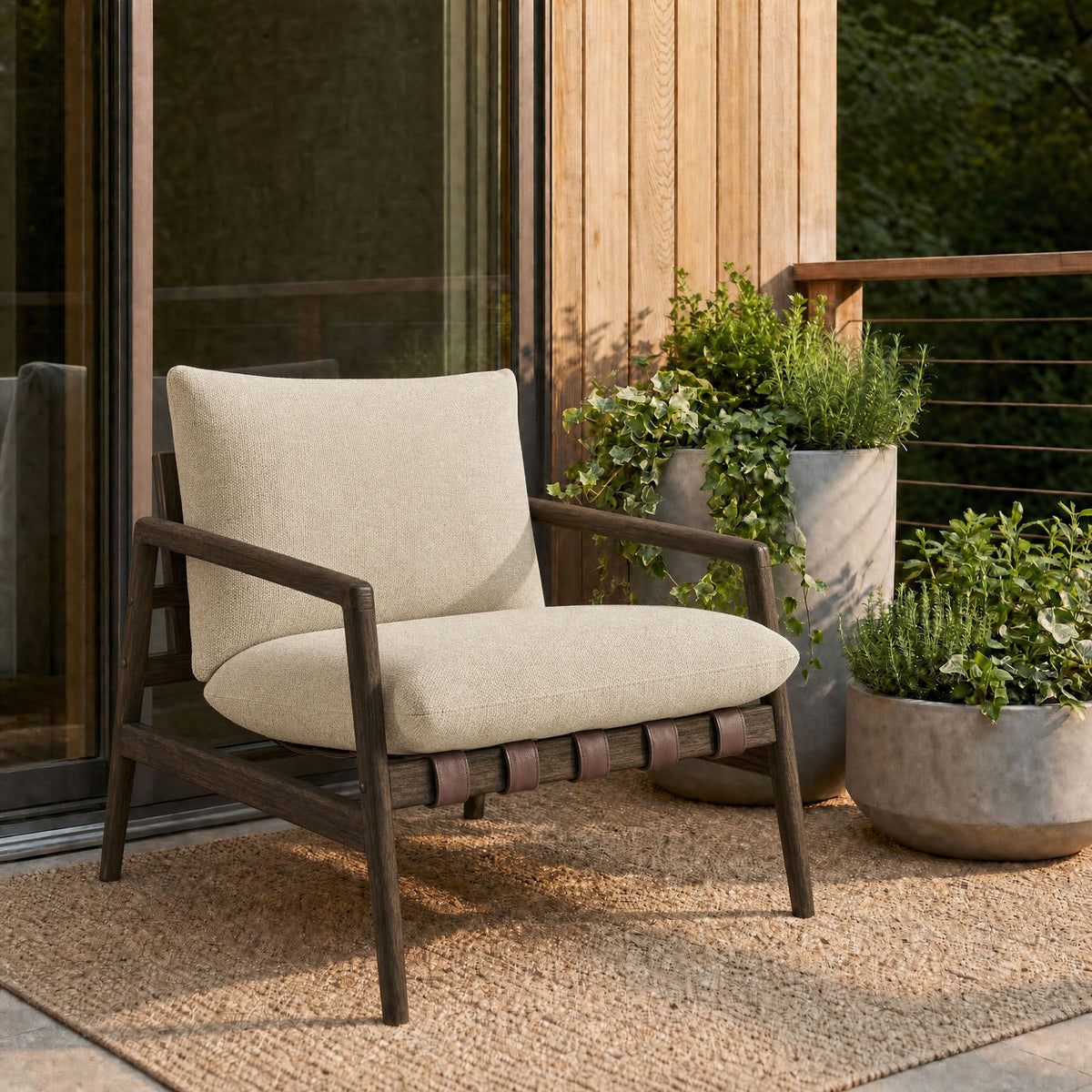 Nomi Outdoor Patio Teak Wood Sling Chair by Modway, photo 8 of 36