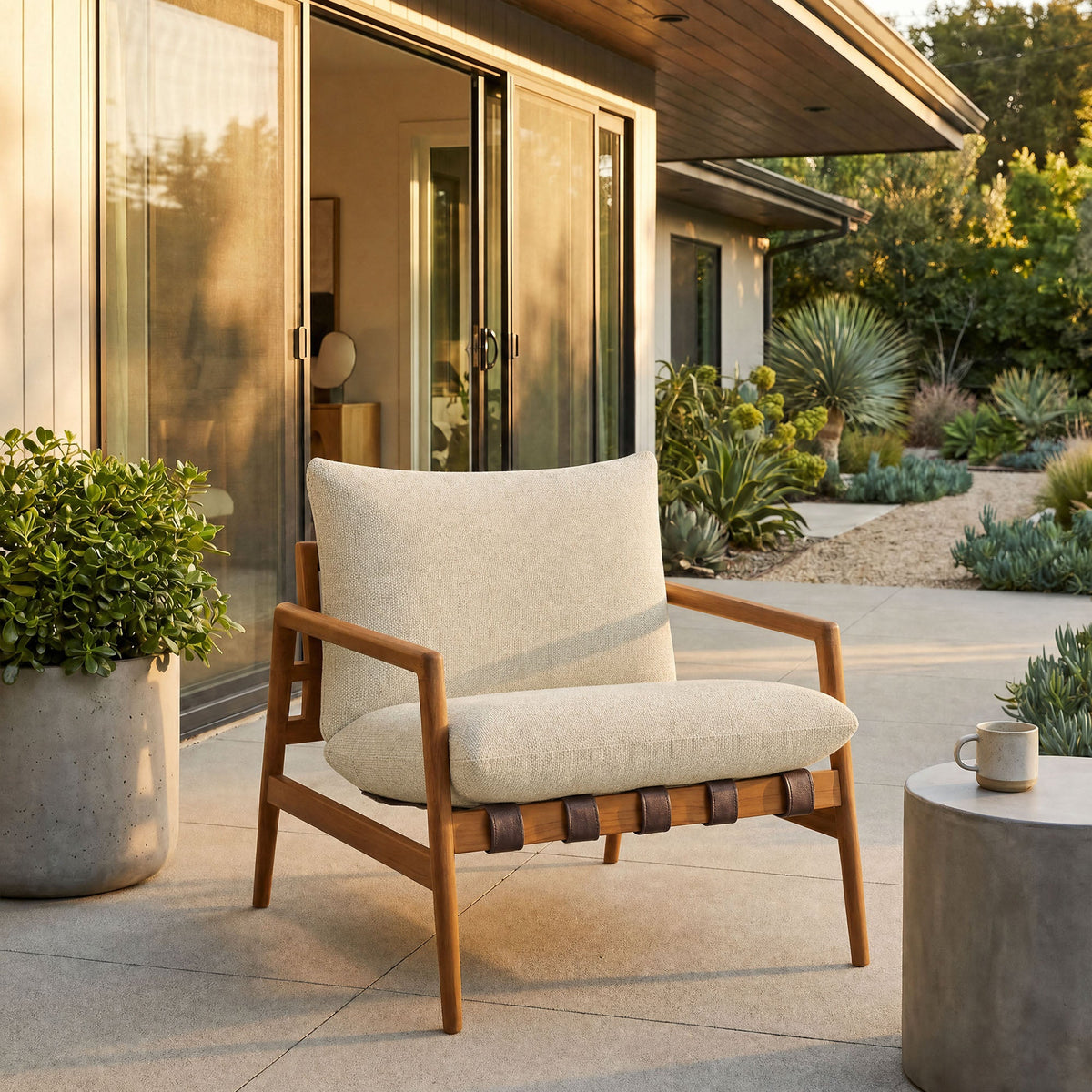 Nomi Outdoor Patio Teak Wood Sling Chair by Modway, photo 21 of 36