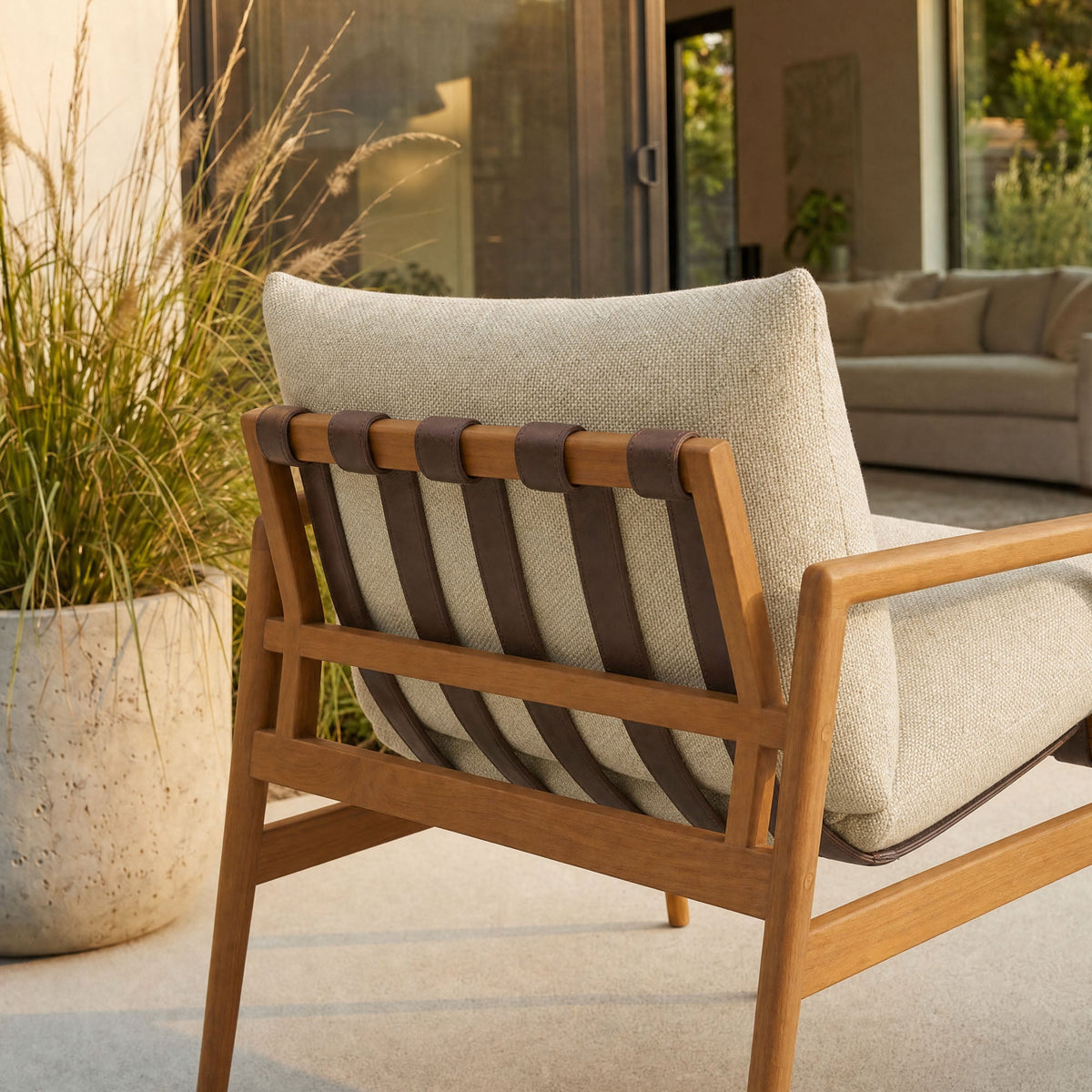 Nomi Outdoor Patio Teak Wood Sling Chair by Modway, photo 24 of 36