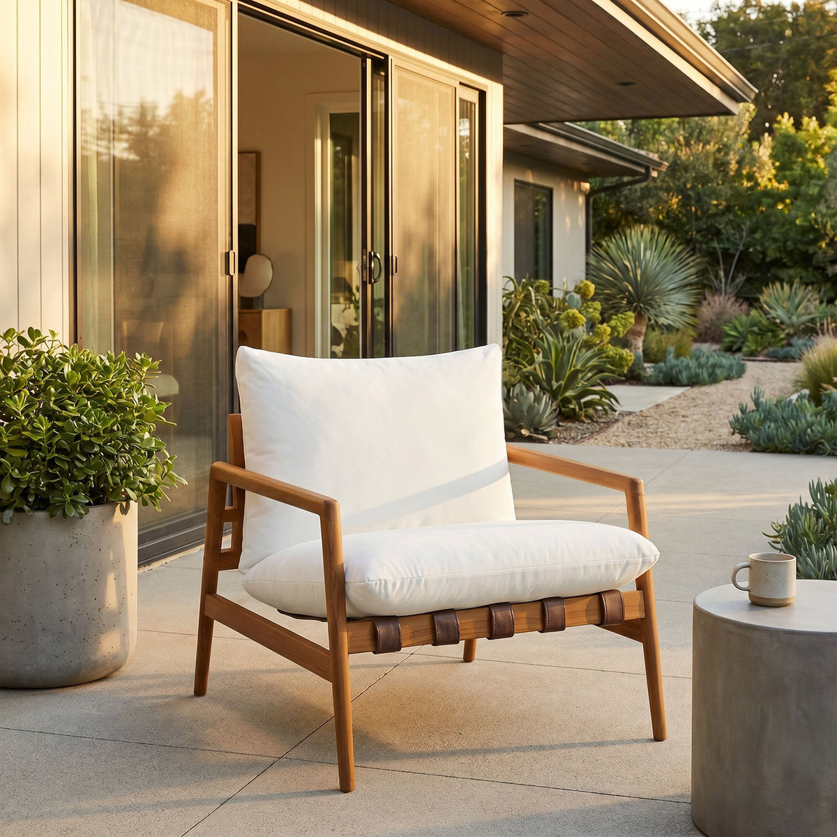 Nomi Outdoor Patio Teak Wood Sling Chair by Modway, photo 33 of 36