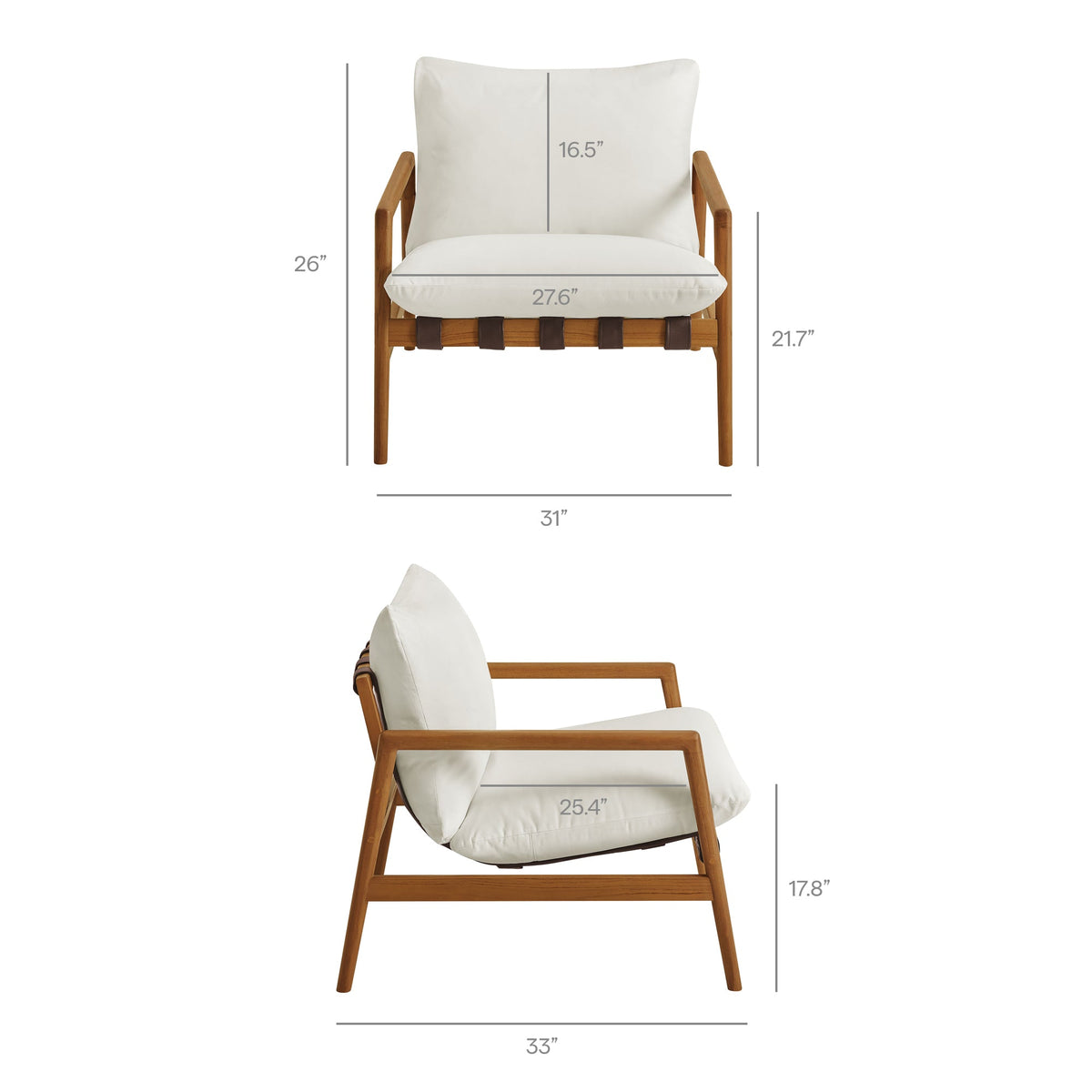 Nomi Outdoor Patio Teak Wood Sling Chair by Modway, photo 27 of 36