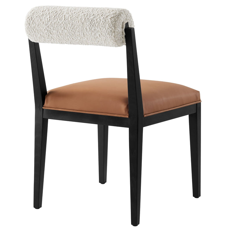 Kai Boucle and Vegan Leather Dining Chair Set of 2 by Modway, photo 6 of 10