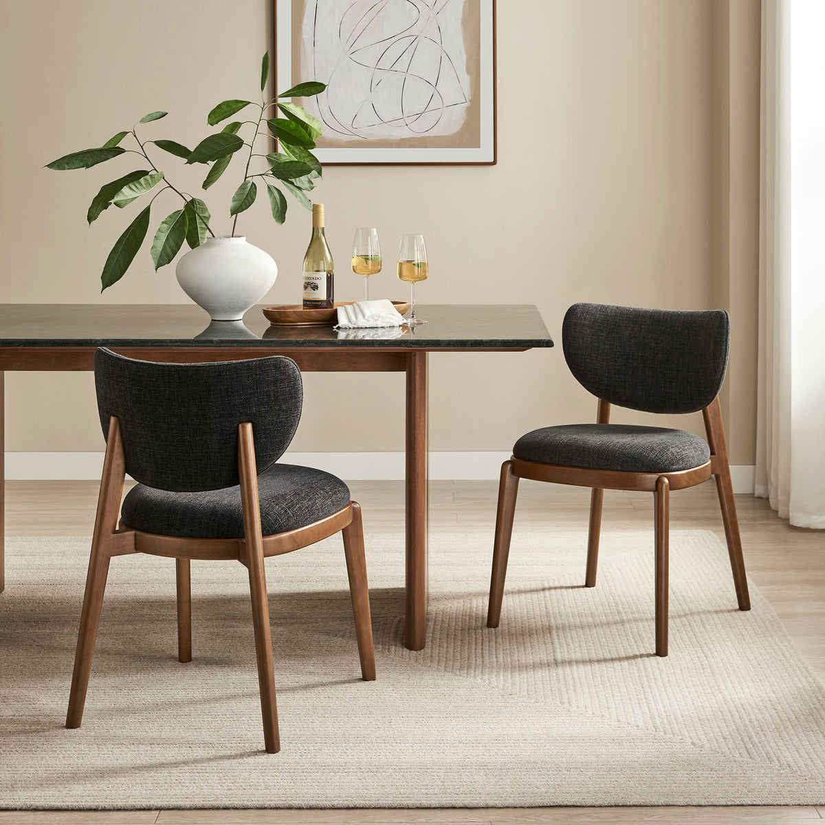 Fenwick Fabric Dining Chairs Set of 2 by Modway, photo 9 of 40