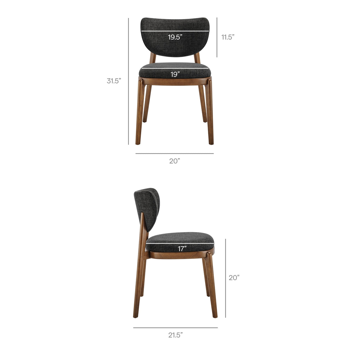 Fenwick Fabric Dining Chairs Set of 2 by Modway, photo 3 of 40