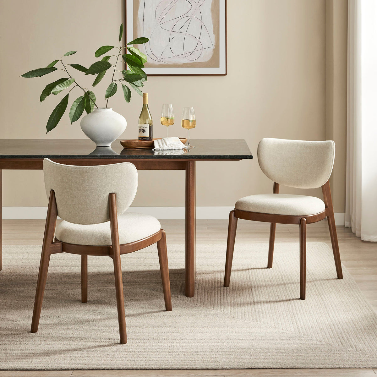 Fenwick Fabric Dining Chairs Set of 2 by Modway, photo 19 of 40