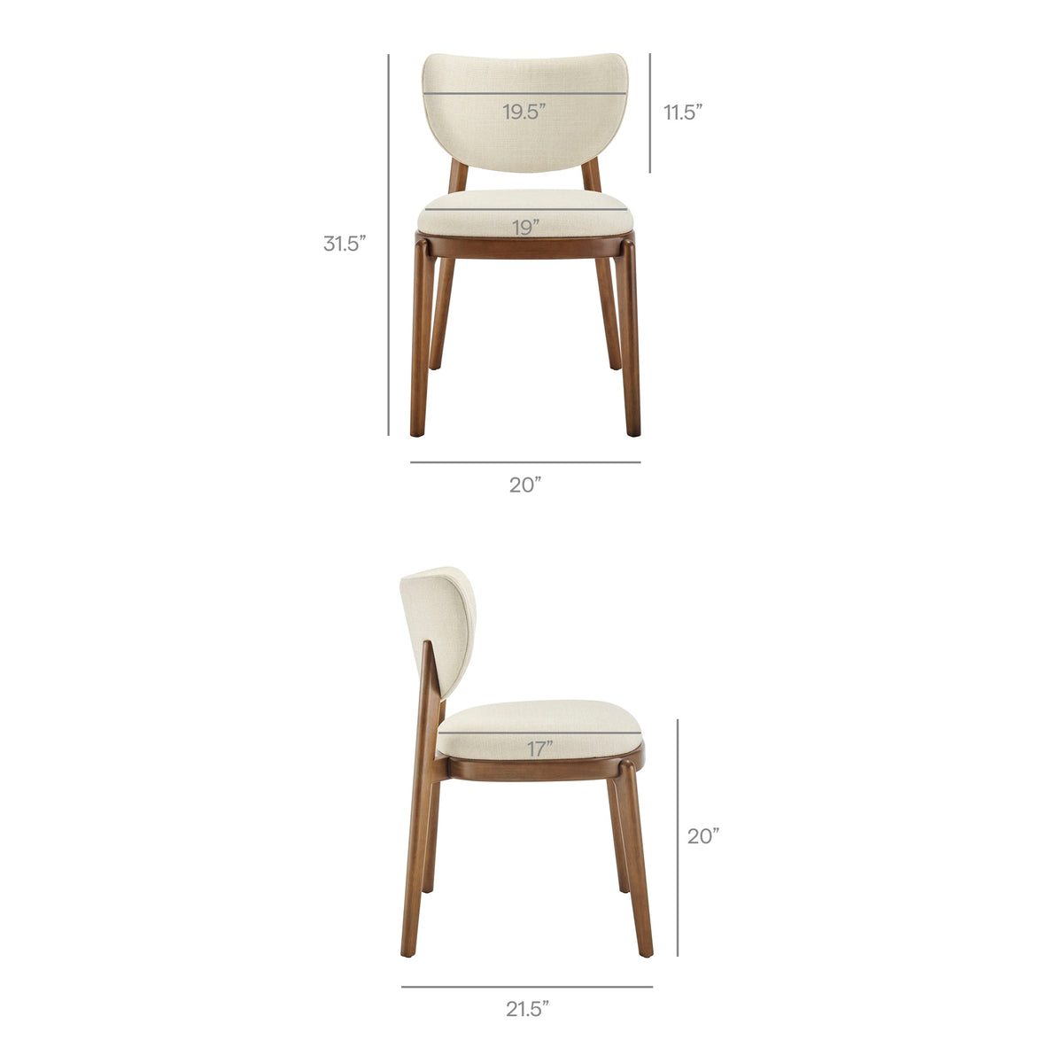 Fenwick Fabric Dining Chairs Set of 2 by Modway, photo 13 of 40