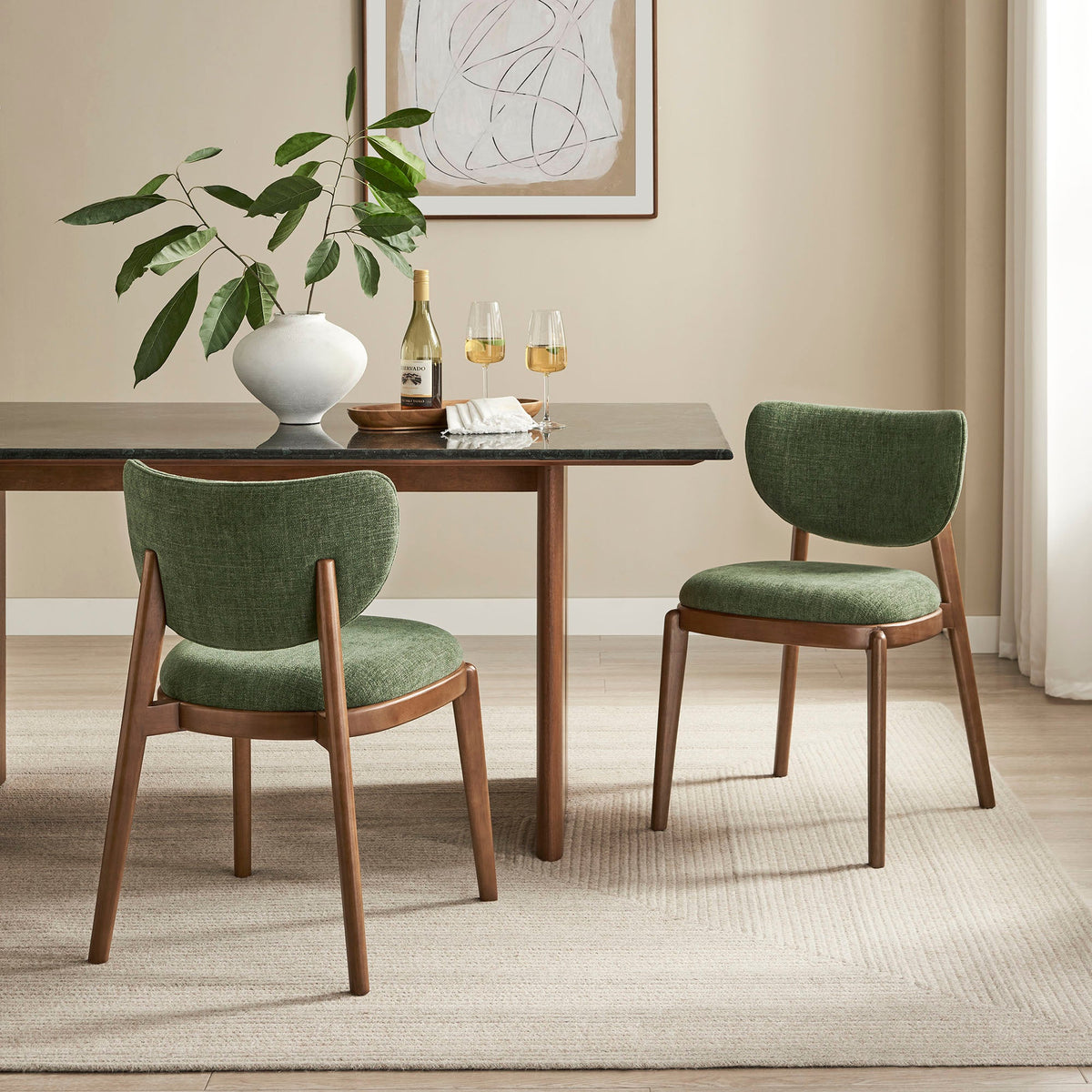 Fenwick Fabric Dining Chairs Set of 2 by Modway, photo 29 of 40