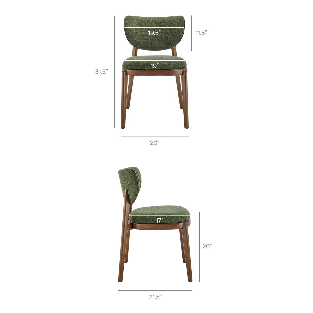 Fenwick Fabric Dining Chairs Set of 2 by Modway, photo 23 of 40