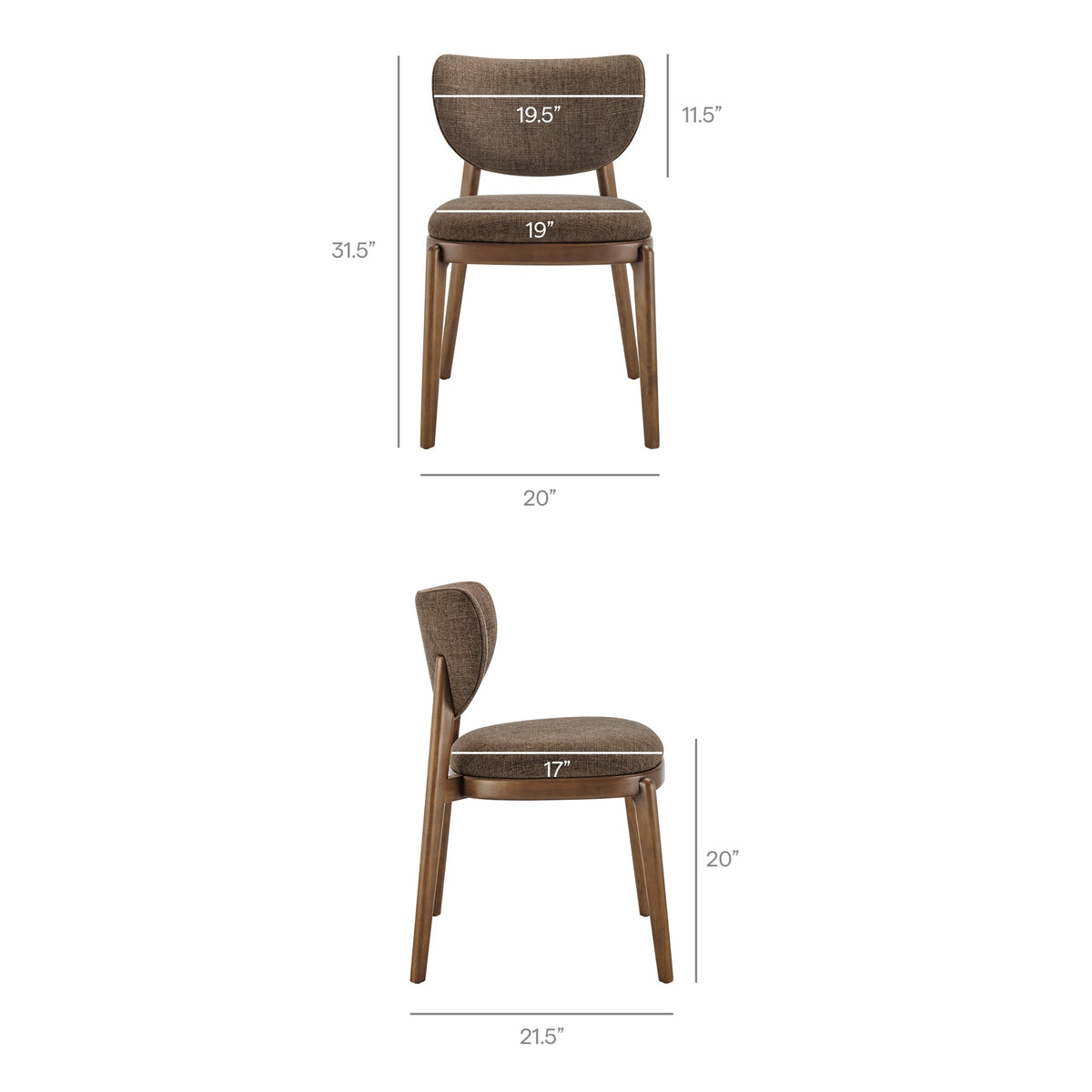 Fenwick Fabric Dining Chairs Set of 2 by Modway, photo 33 of 40