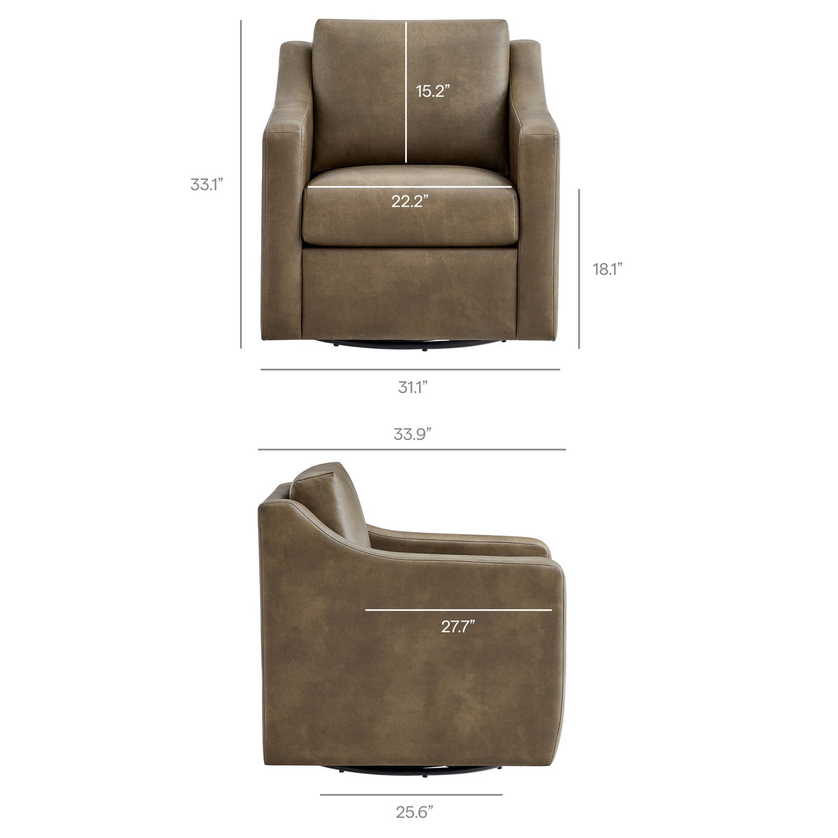 Liora Vegan Leather Swivel Armchair by Modway, photo 3 of 18