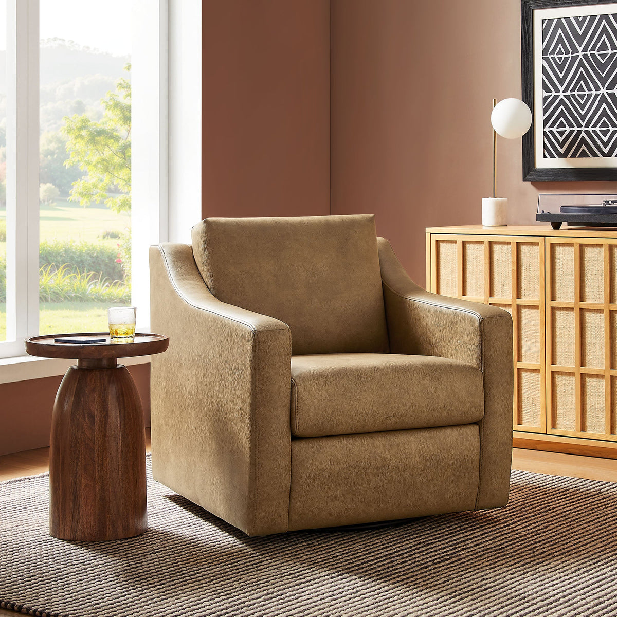 Liora Vegan Leather Swivel Armchair by Modway, photo 17 of 18