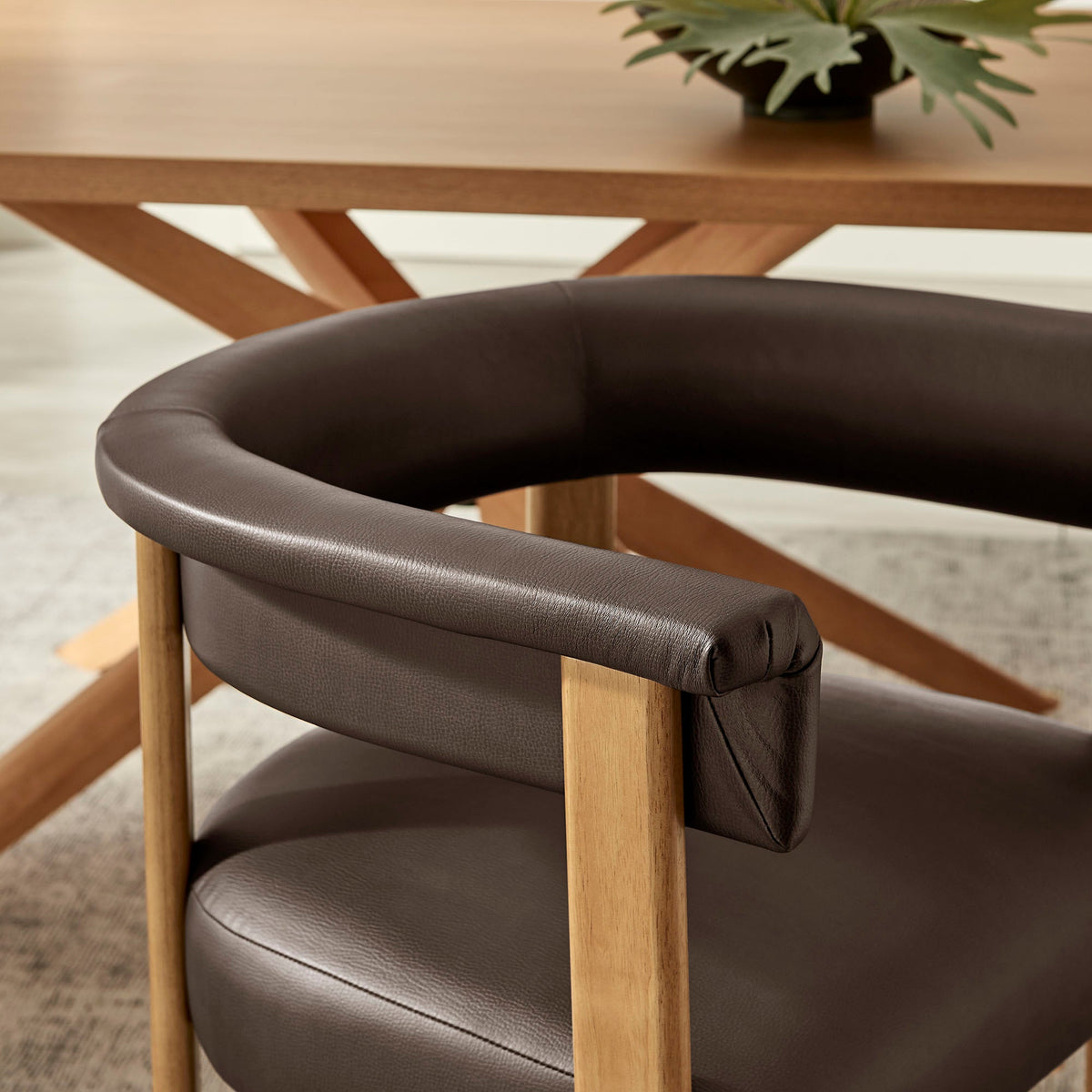 Imogen Premium Vegan Leather Barrel Dining Chairs Set of 2 by Modway, photo 10 of 20