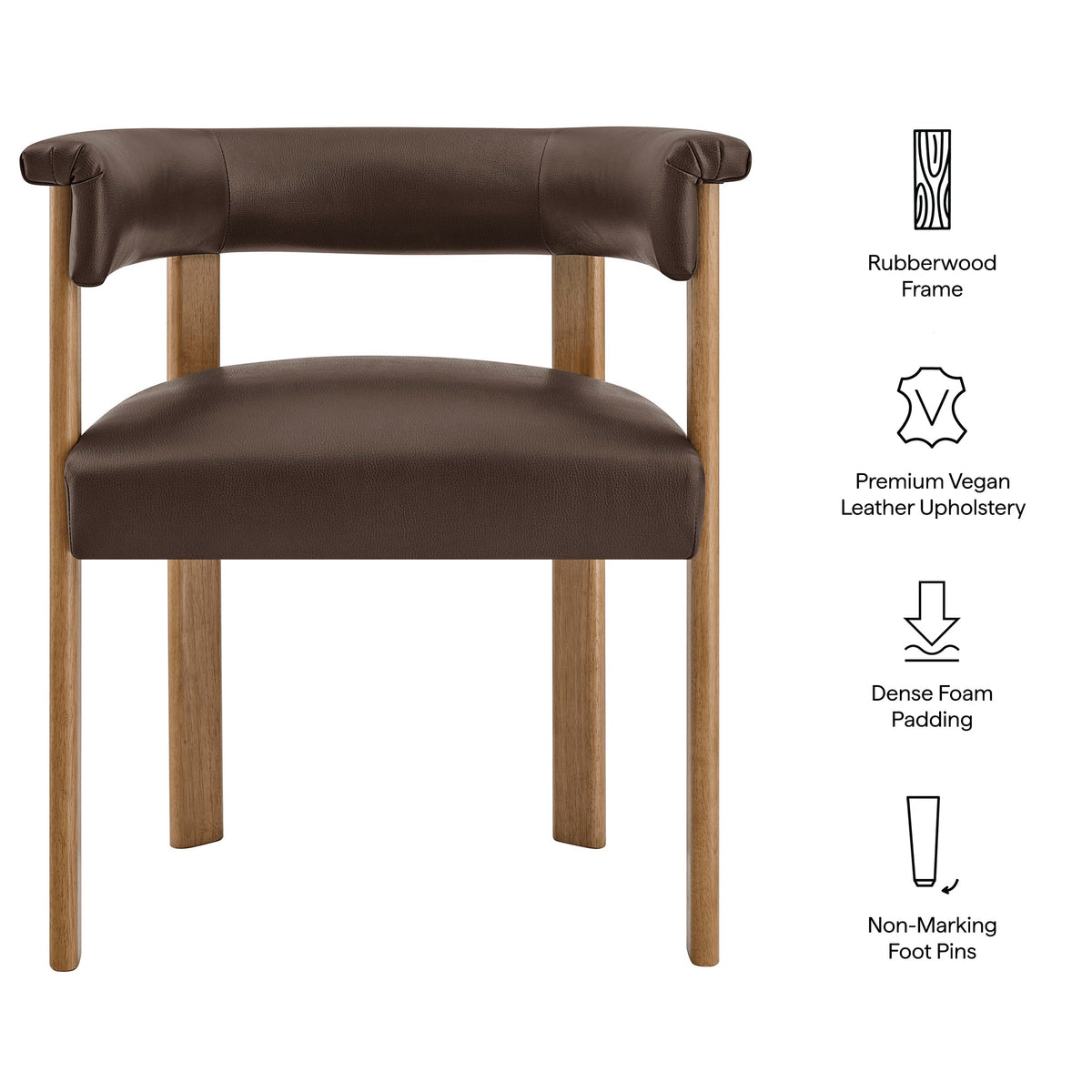 Imogen Premium Vegan Leather Barrel Dining Chairs Set of 2 by Modway, photo 2 of 20
